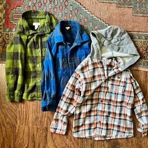 Lot of 3 flannel plaid shirts size 4T